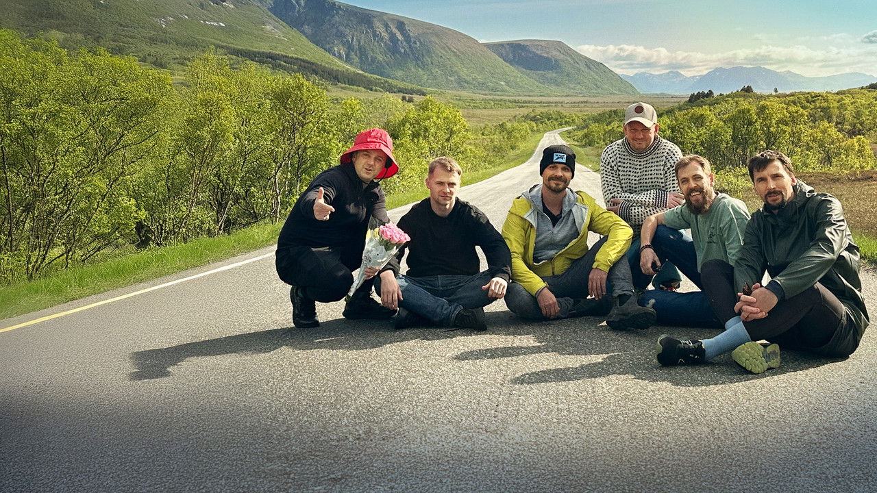 Vyrai varo žvejoti backdrop