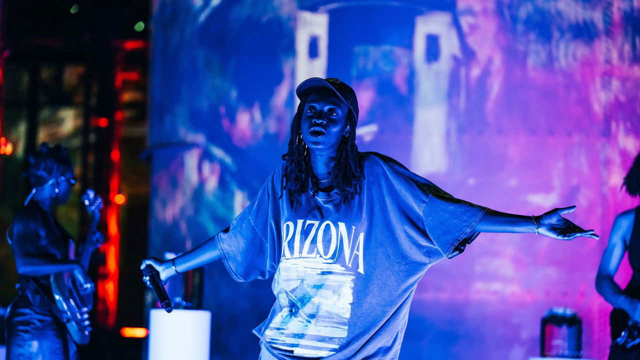 Little Simz at the Atelier des Lumières backdrop
