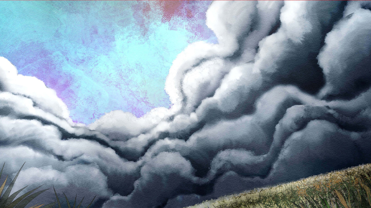 The Farmer and the Lightning Storm backdrop