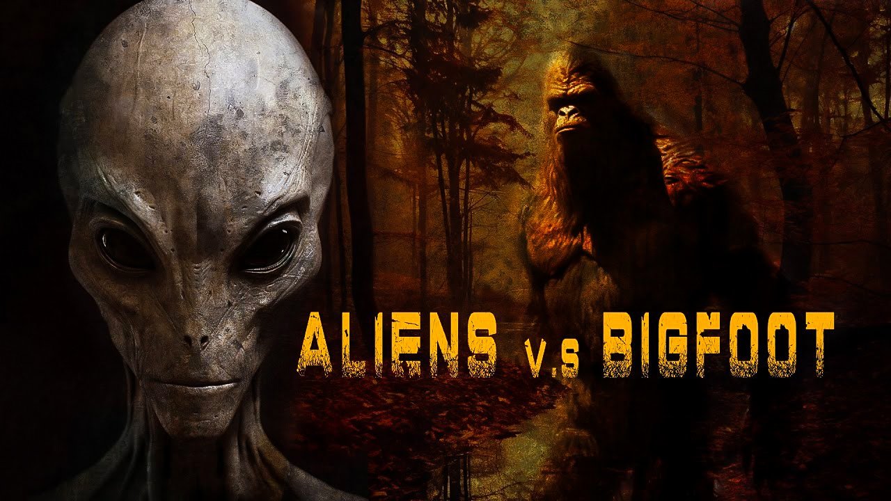 Aliens vs. Bigfoot backdrop