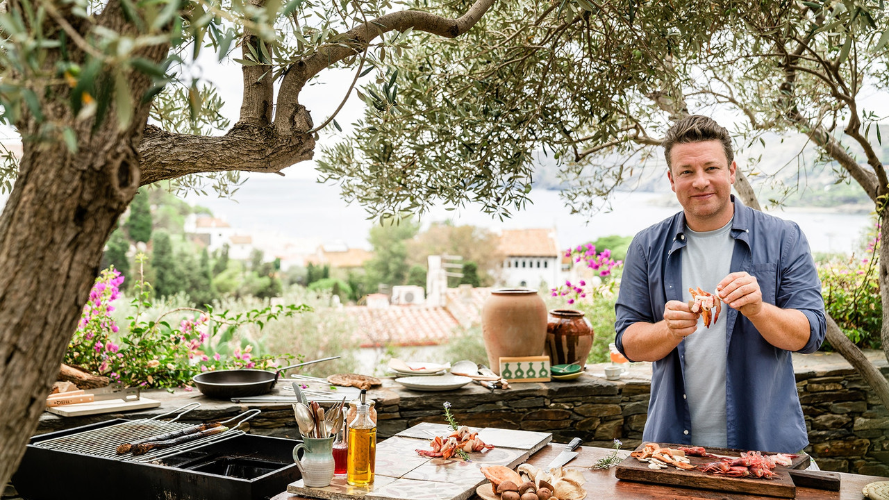 Jamie Cooks the Mediterranean backdrop