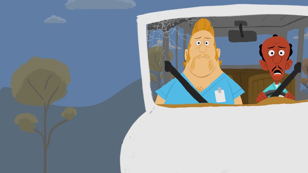 George and A.J. backdrop