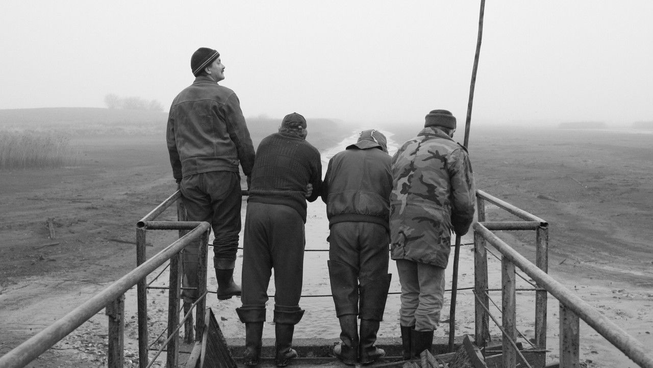 Three Men and a Fish Pond backdrop