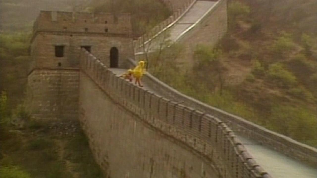 Big Bird in China backdrop