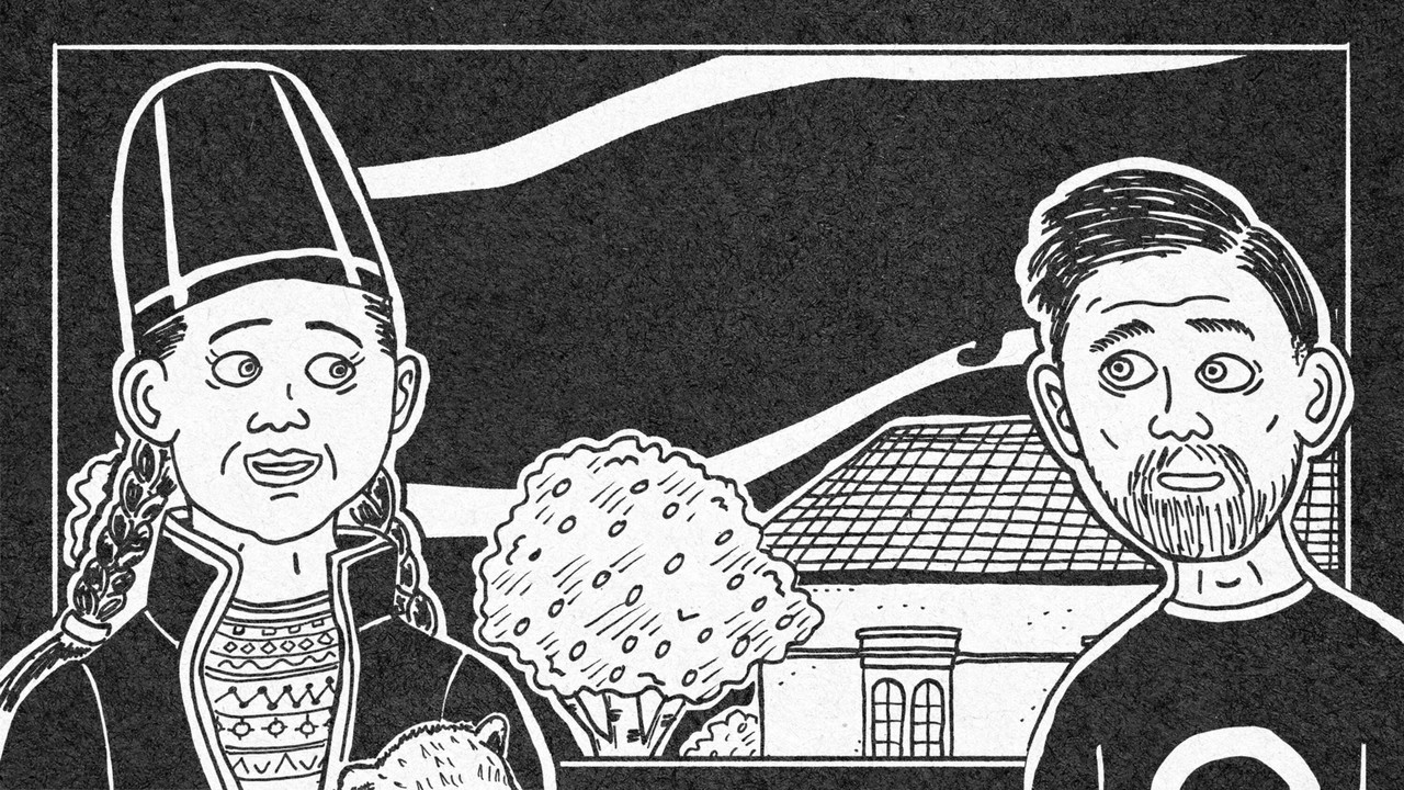 Serietecknaren som gick på begravning backdrop