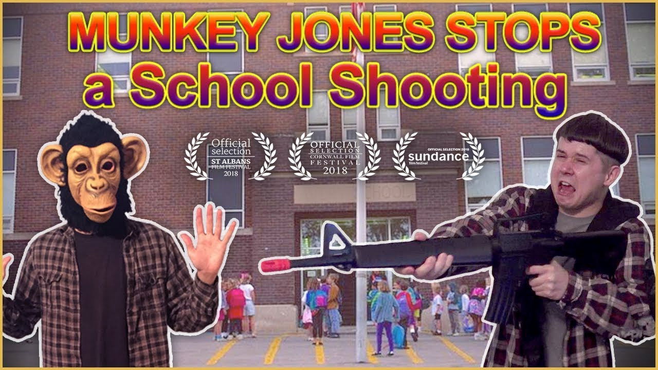 Mumkey Jones Stops a School Shooting backdrop