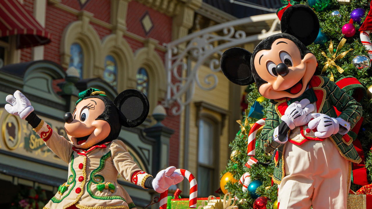Disney Parks Magical Christmas Day Parade backdrop