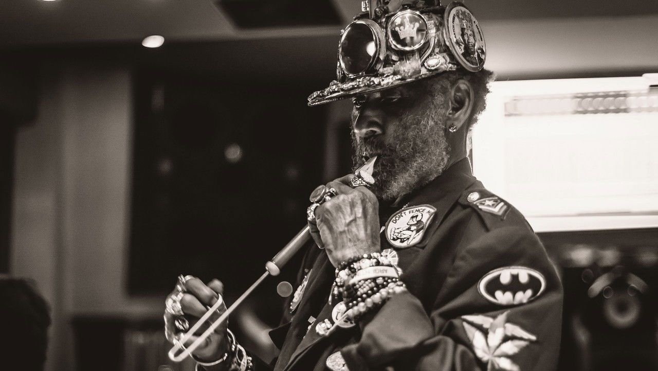 Lee Scratch Perry at the Jazz Café backdrop