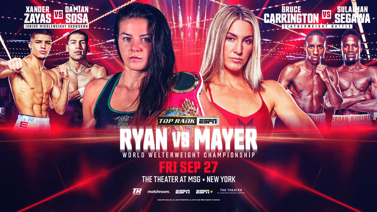 Sandy Ryan vs. Mikaela Mayer backdrop