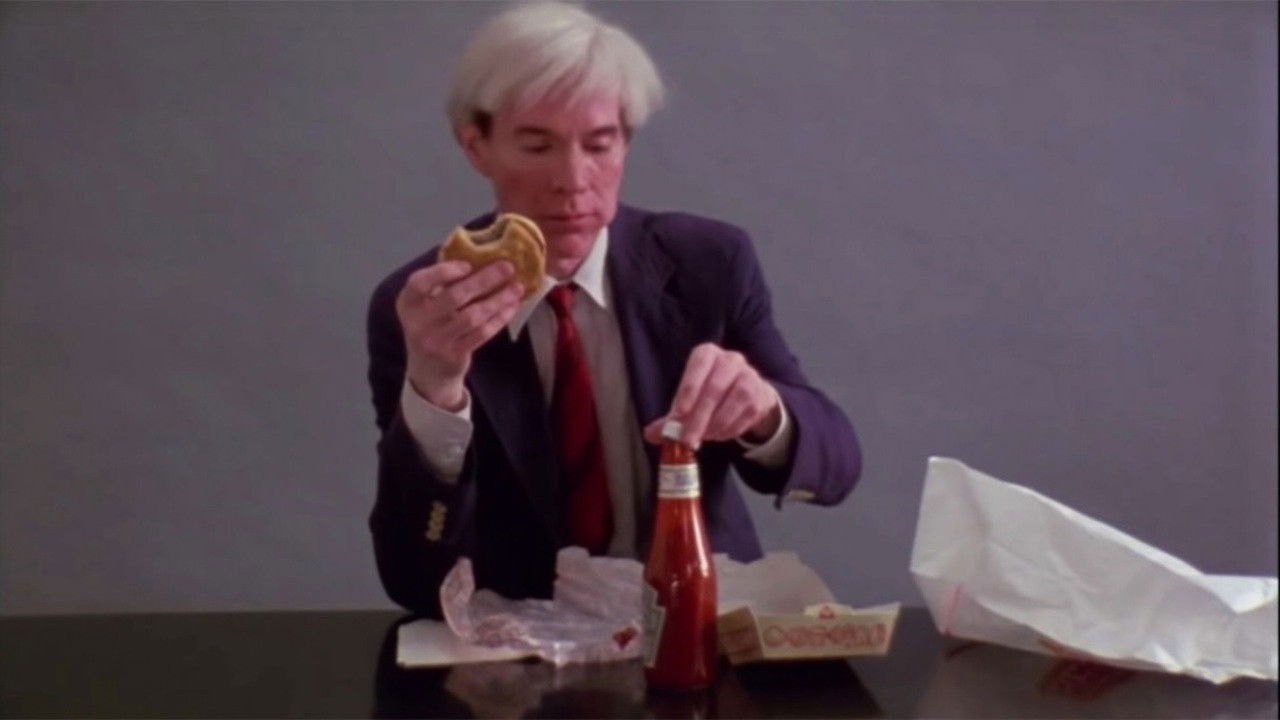 Andy Warhol Eating a Hamburger backdrop