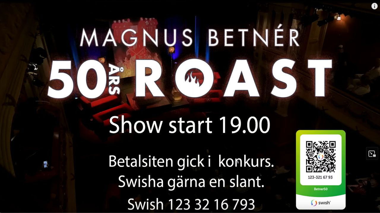 Magnus Betner 50års ROAST backdrop