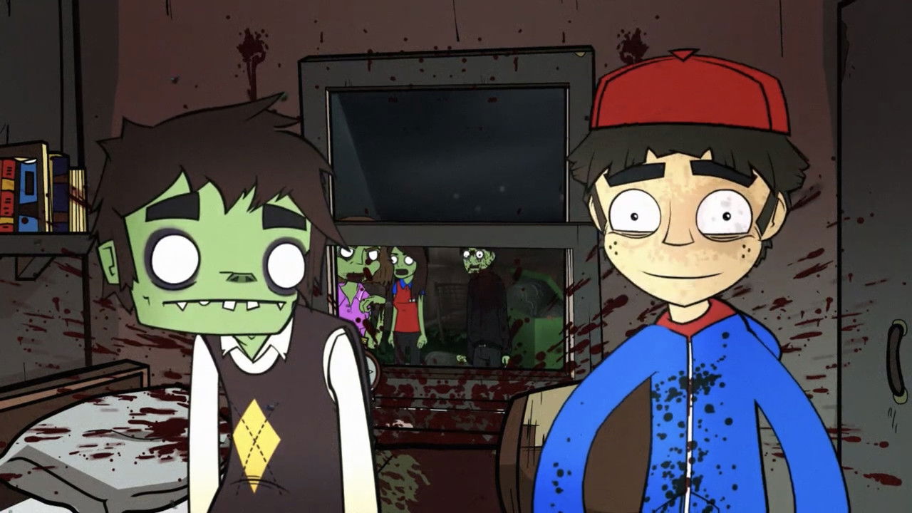 Nate and Steve vs. Zombies backdrop