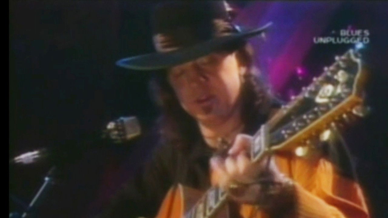 MTV Unplugged: Stevie Ray Vaughan with Joe Satriani backdrop