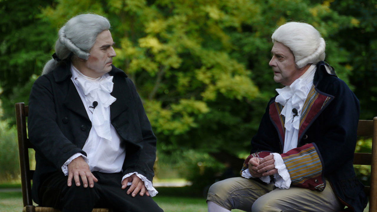 La Rencontre - Danton, Marat, Robespierre backdrop