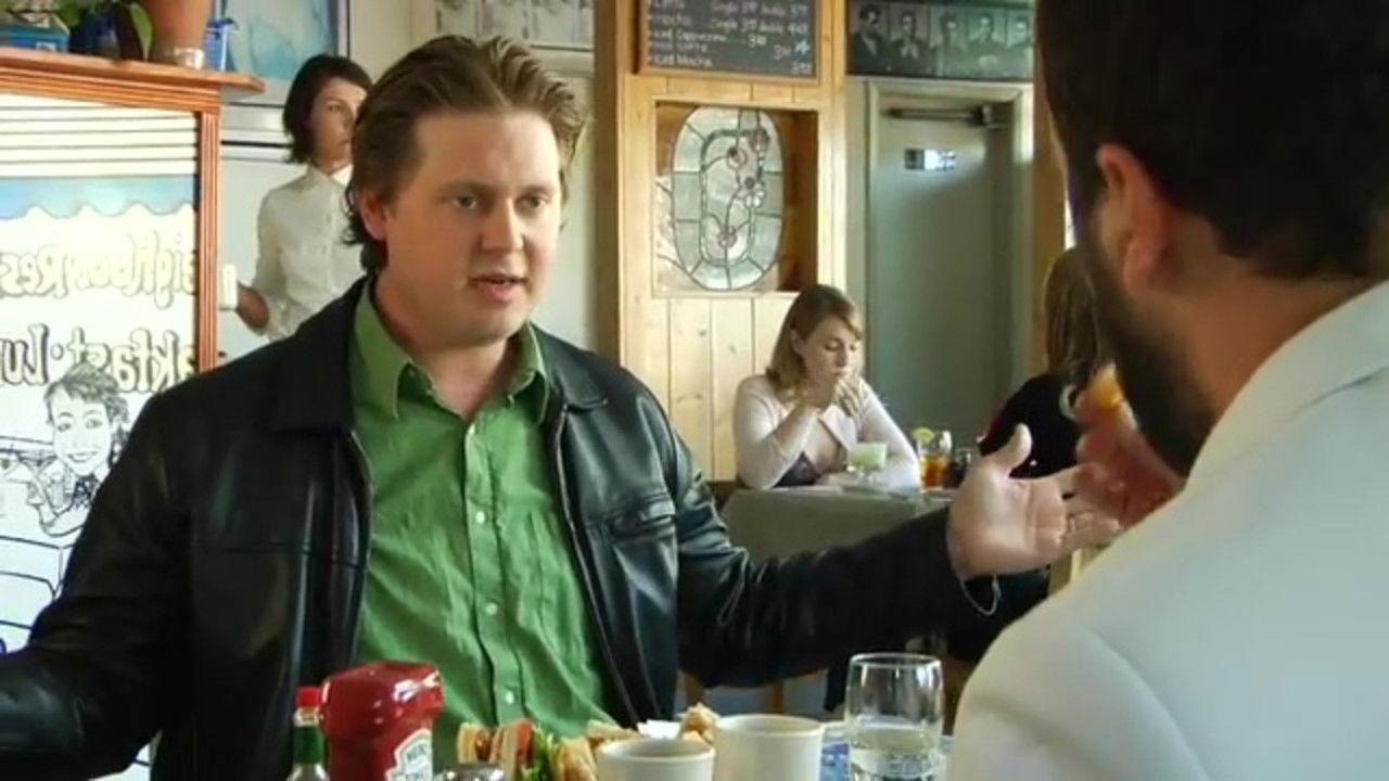 Tim and Gelman Have Lunch backdrop