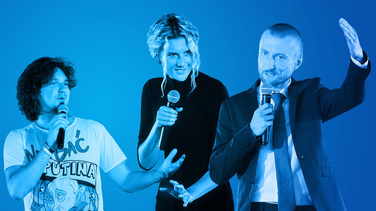 Mariusz Kałamaga, Karol Kopiec, Wiolka Walaszczyk, Hilarious Trio backdrop