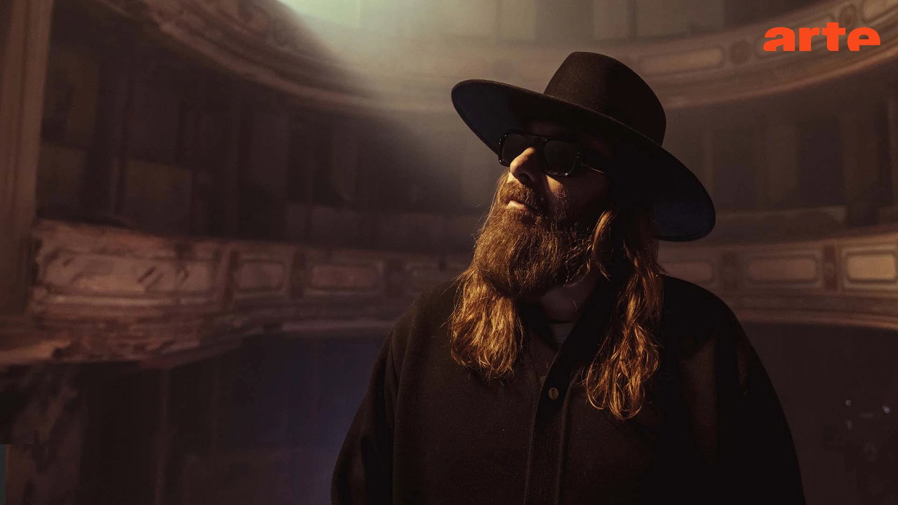 Sébastien Tellier at the Mirecourt Theater Passengers backdrop