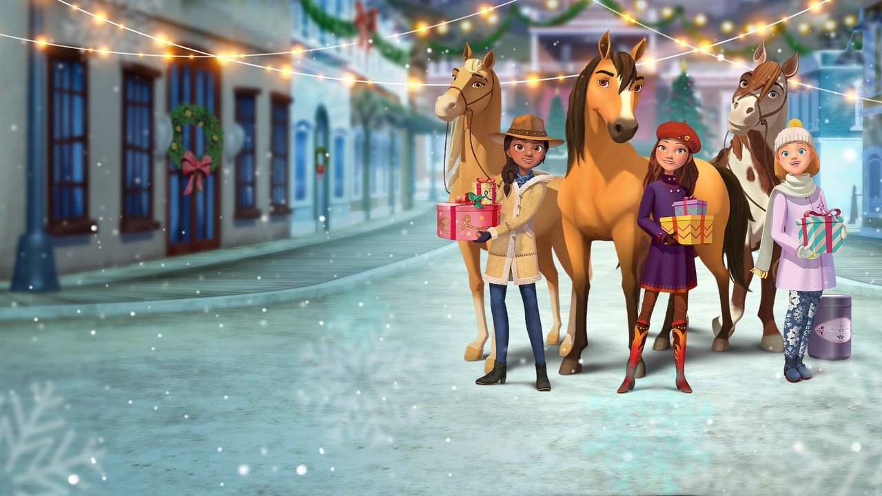 Spirit Riding Free: Spirit of Christmas backdrop