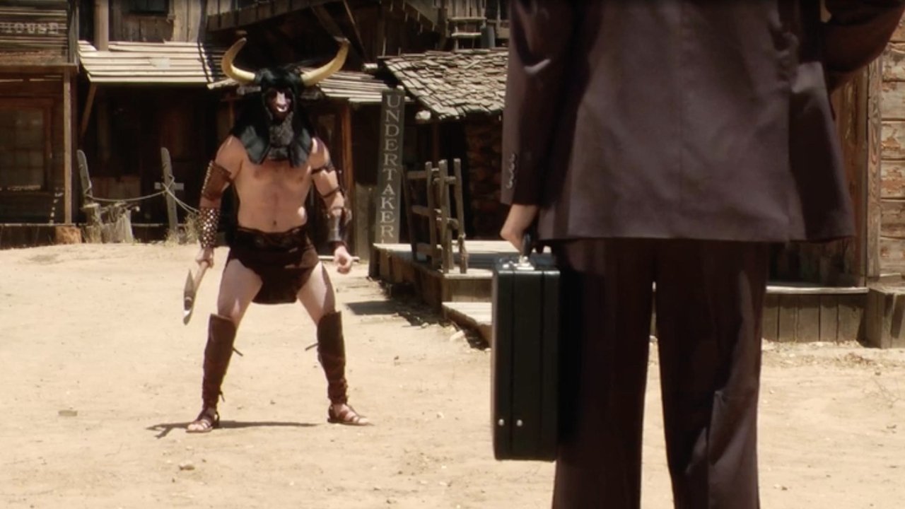 Minotaur Vs. Lawyer Duel backdrop