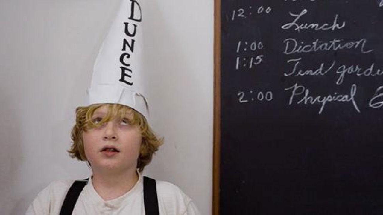 Dunce Cap Boy backdrop