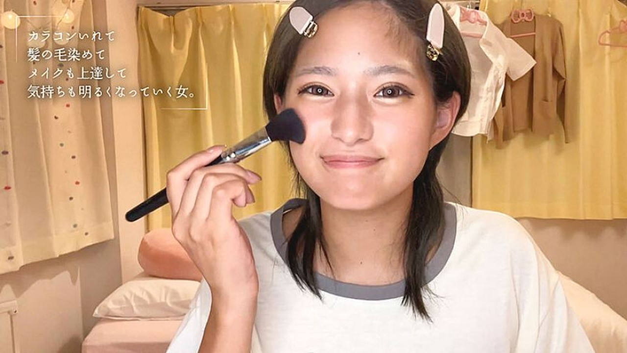 A plain girl without makeup works hard to make up and has sex with her beloved teacher in a creampie Cinderella story Nagisa Mitsuki backdrop