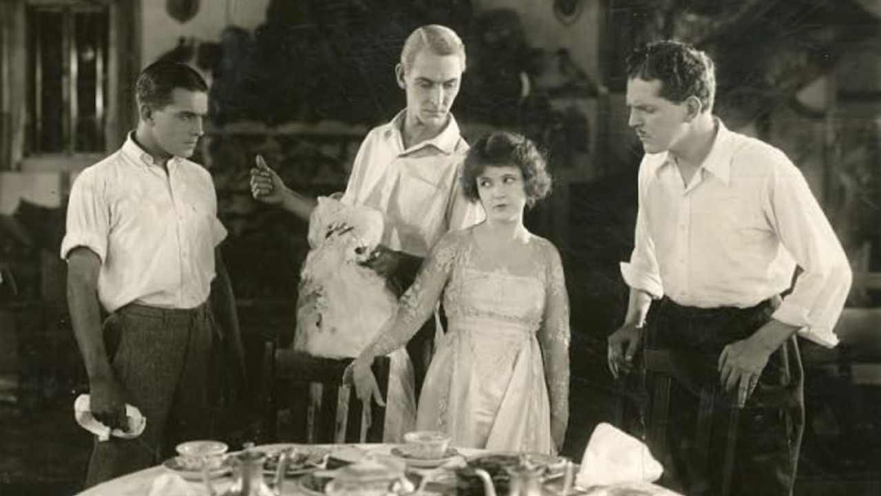 Three Men and a Girl backdrop