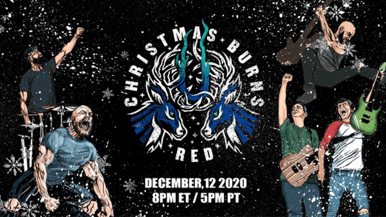 Christmas Burns Red backdrop