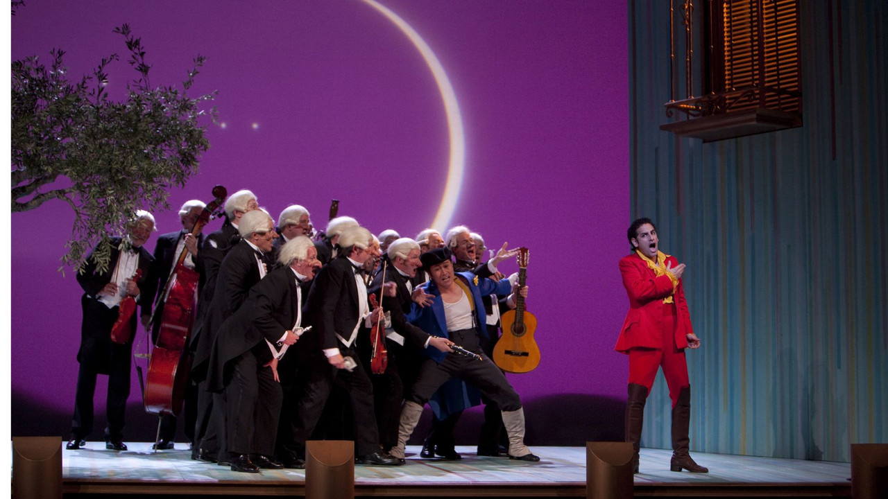 The Royal Opera House: The Barber of Seville backdrop