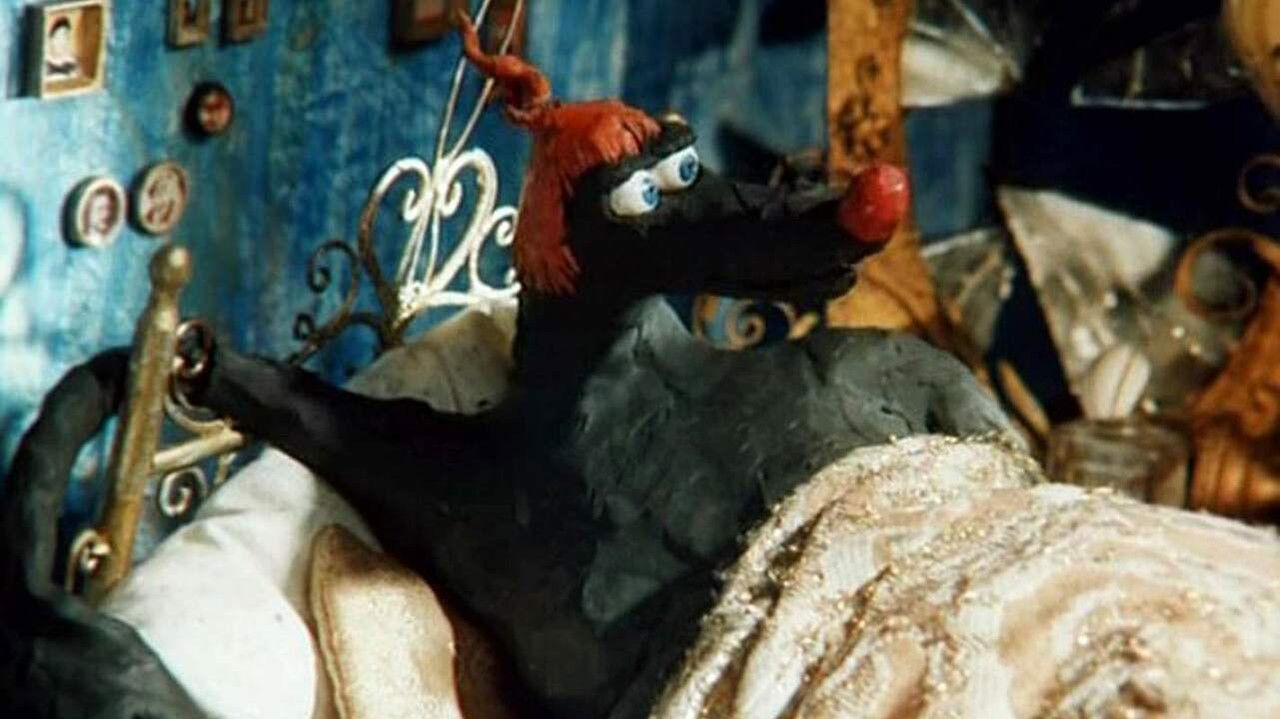 Grey Wolf and Little Red Riding Hood backdrop