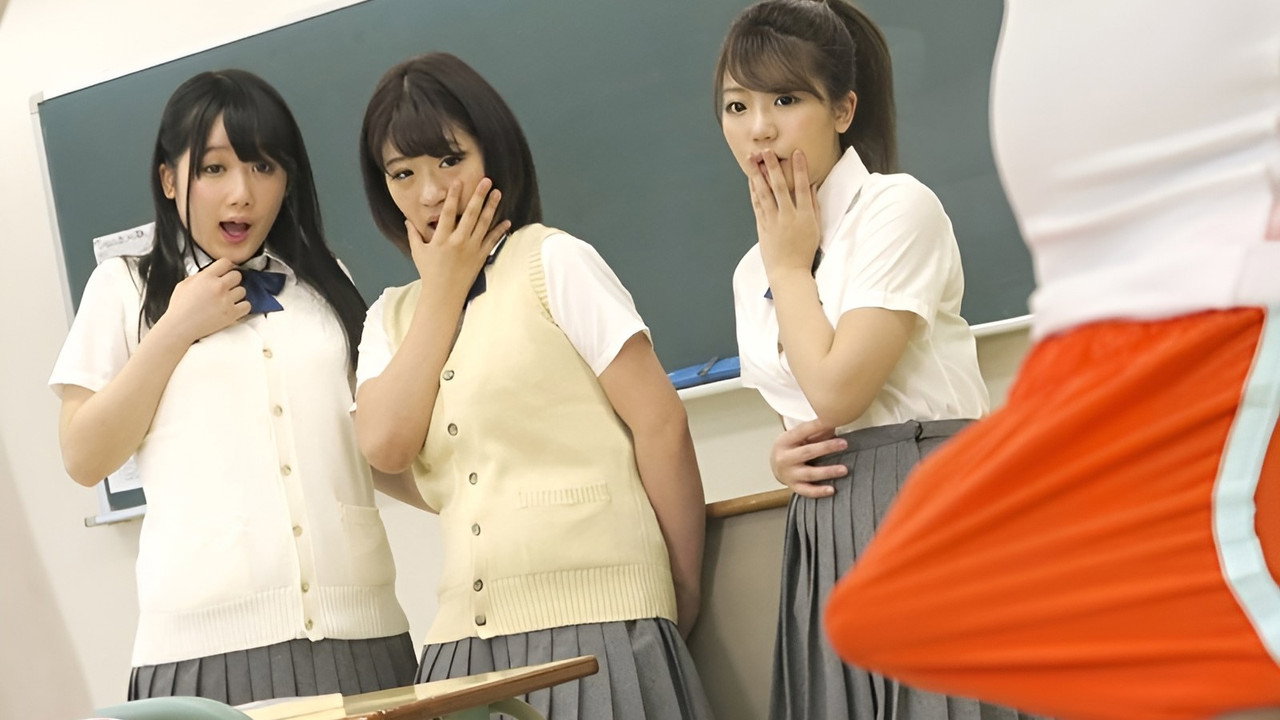 The Transfer Student Is Black!? Shocked by His Huge Cock, Girls Beg to See It and Ache for More... backdrop