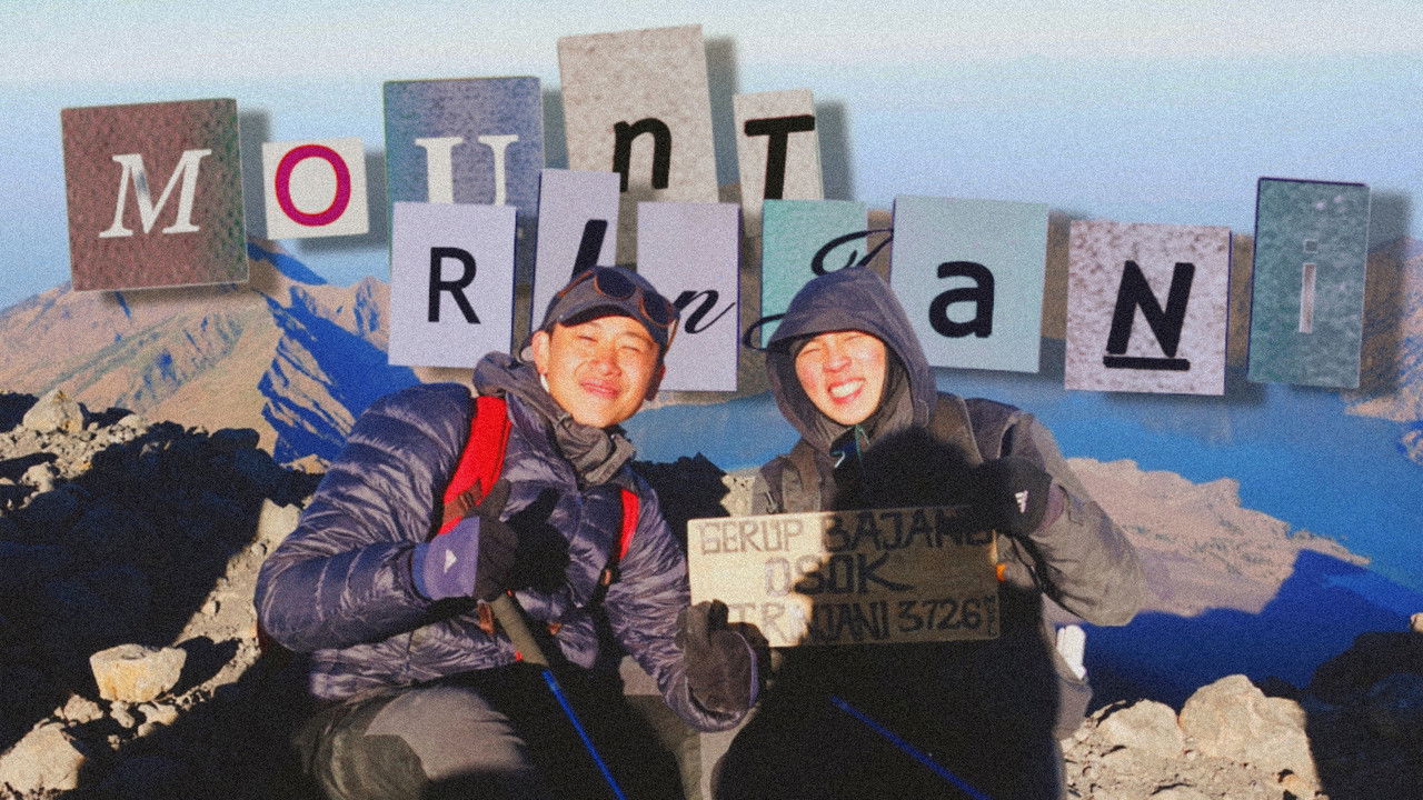 this is Mount Rinjani backdrop