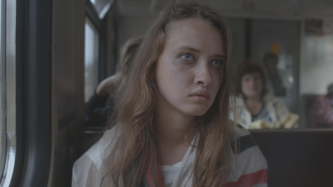 Girl with a Flag backdrop