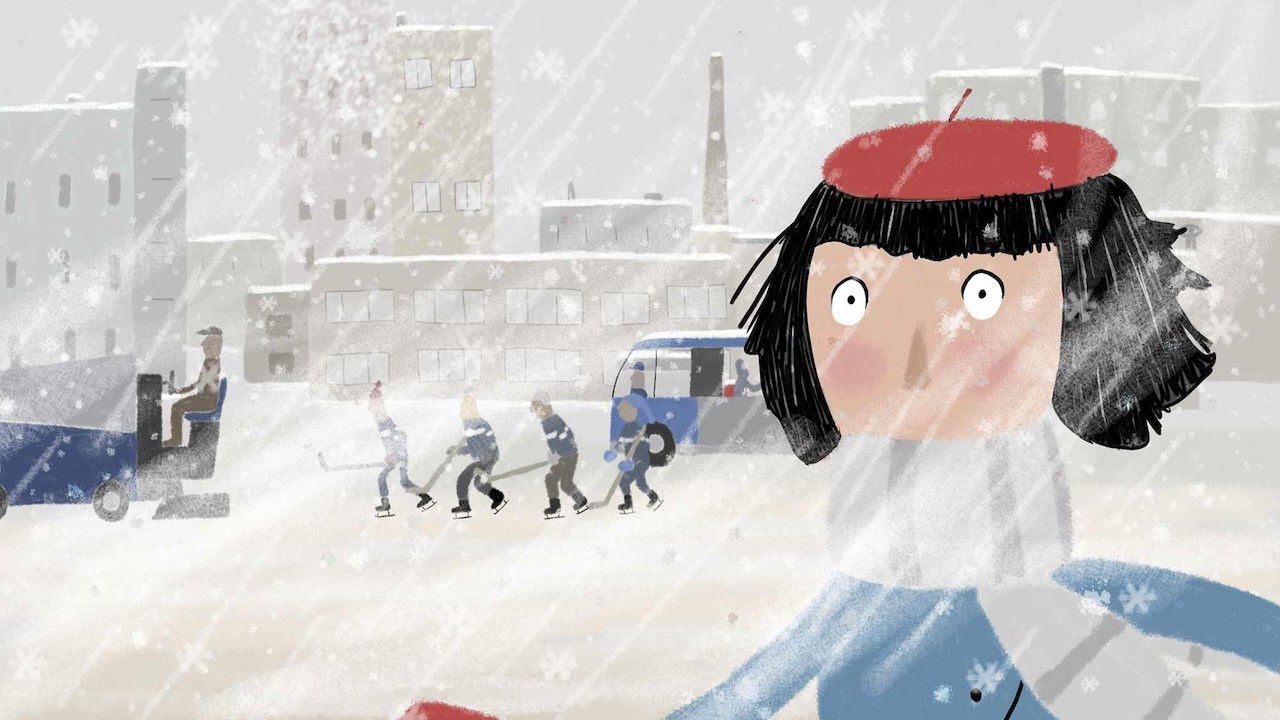 The Girl with the Red Beret backdrop