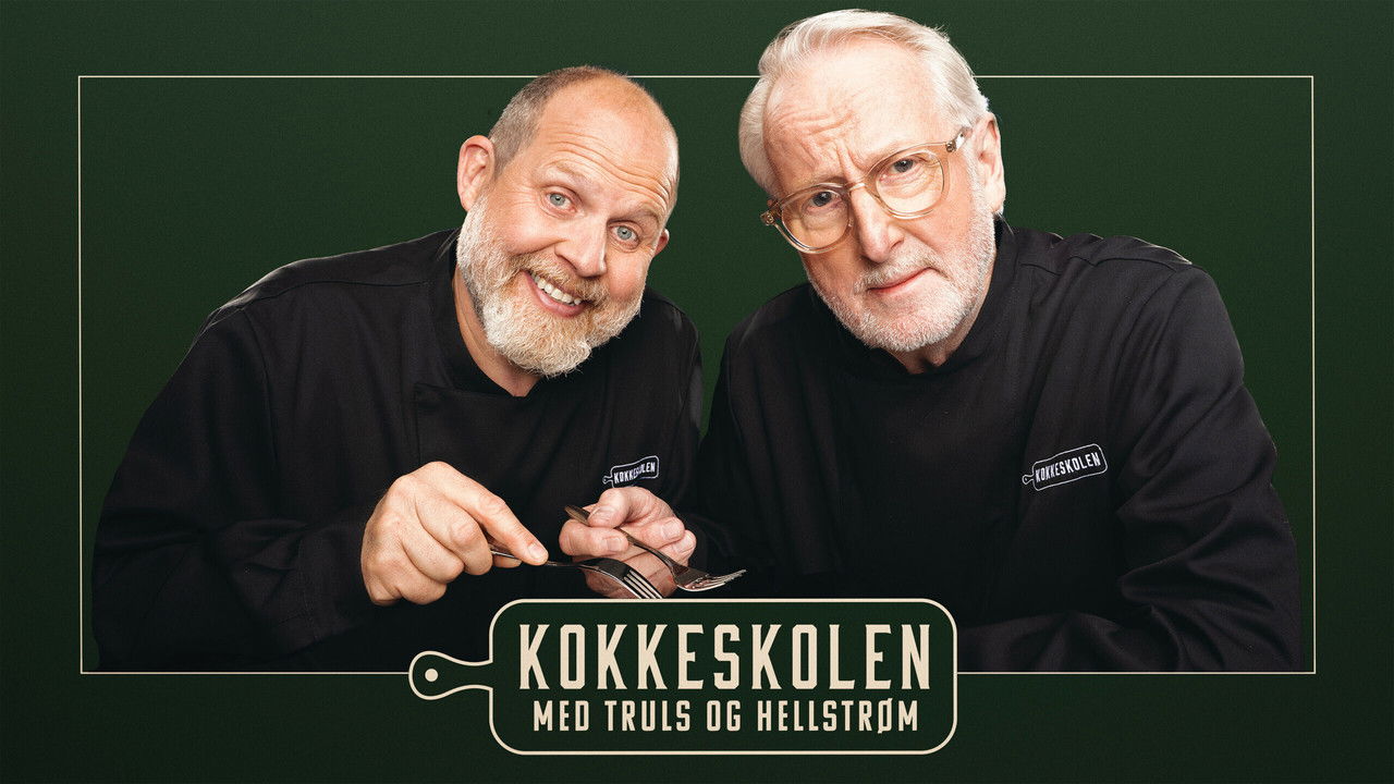 Kokkeskolen med Truls og Hellstrøm backdrop
