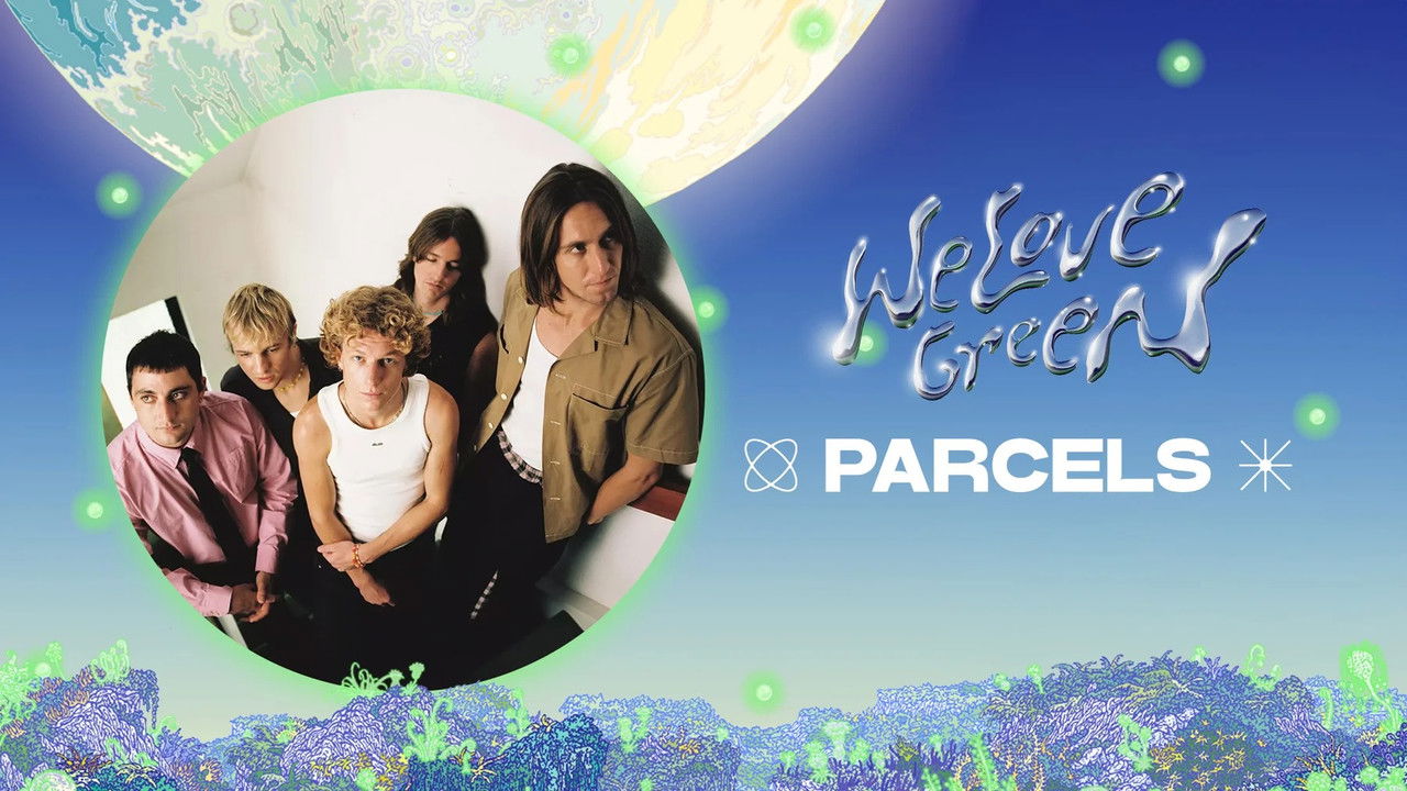 Parcels live at We Love Green 2025 backdrop