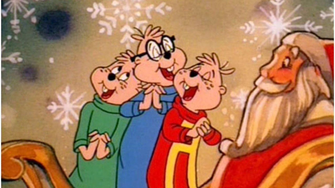 A Chipmunk Christmas backdrop