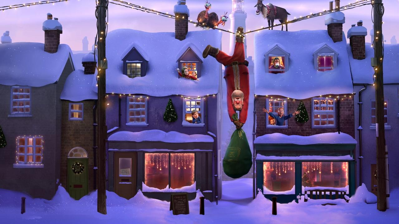 That Christmas backdrop