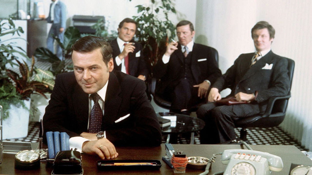 Four Against the Bank backdrop