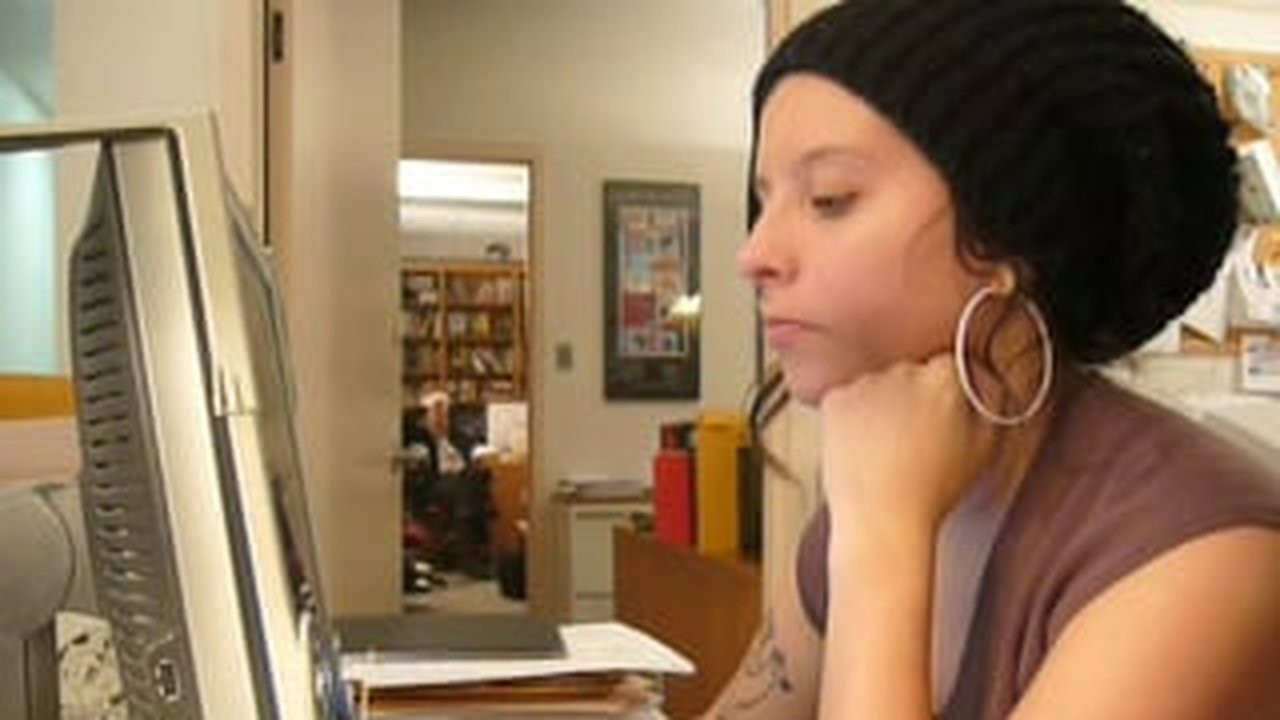 gina aka the graduate secretary backdrop