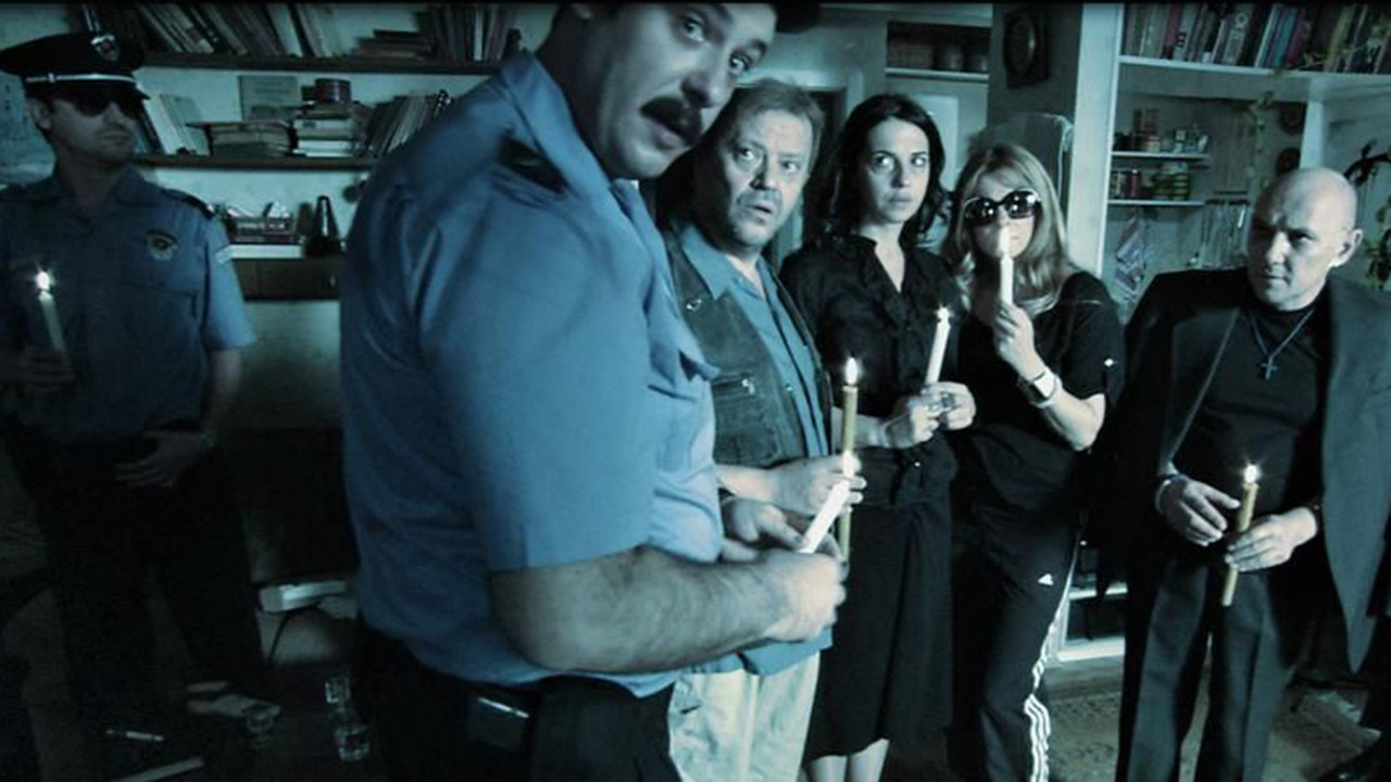 Death of a Man in the Balkans backdrop