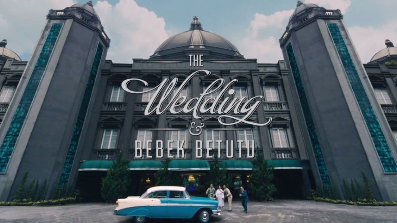 The Wedding & Bebek Betutu backdrop