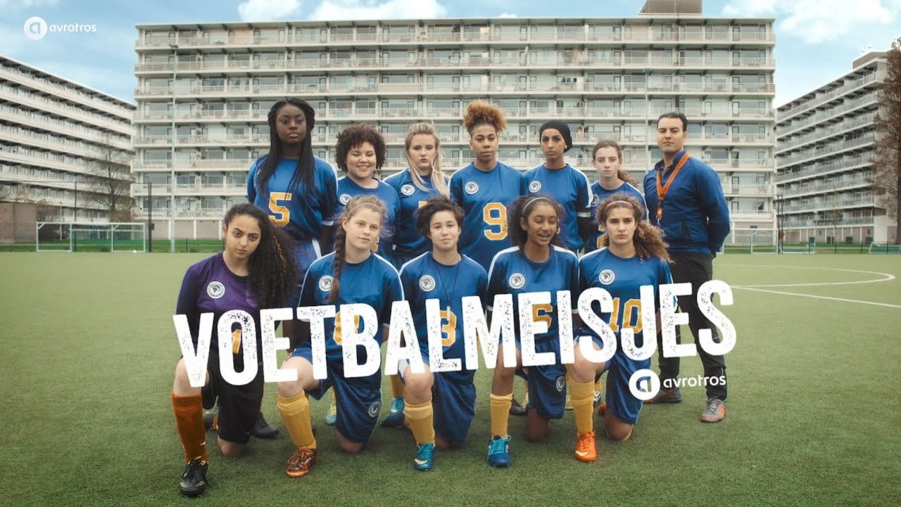 Voetbalmeisjes backdrop