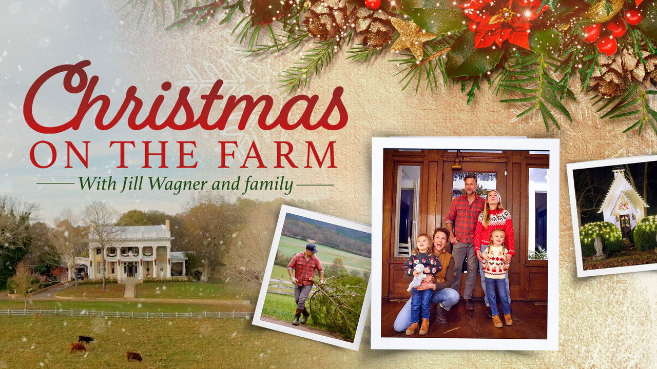 Christmas on the Farm with Jill Wagner and Family backdrop