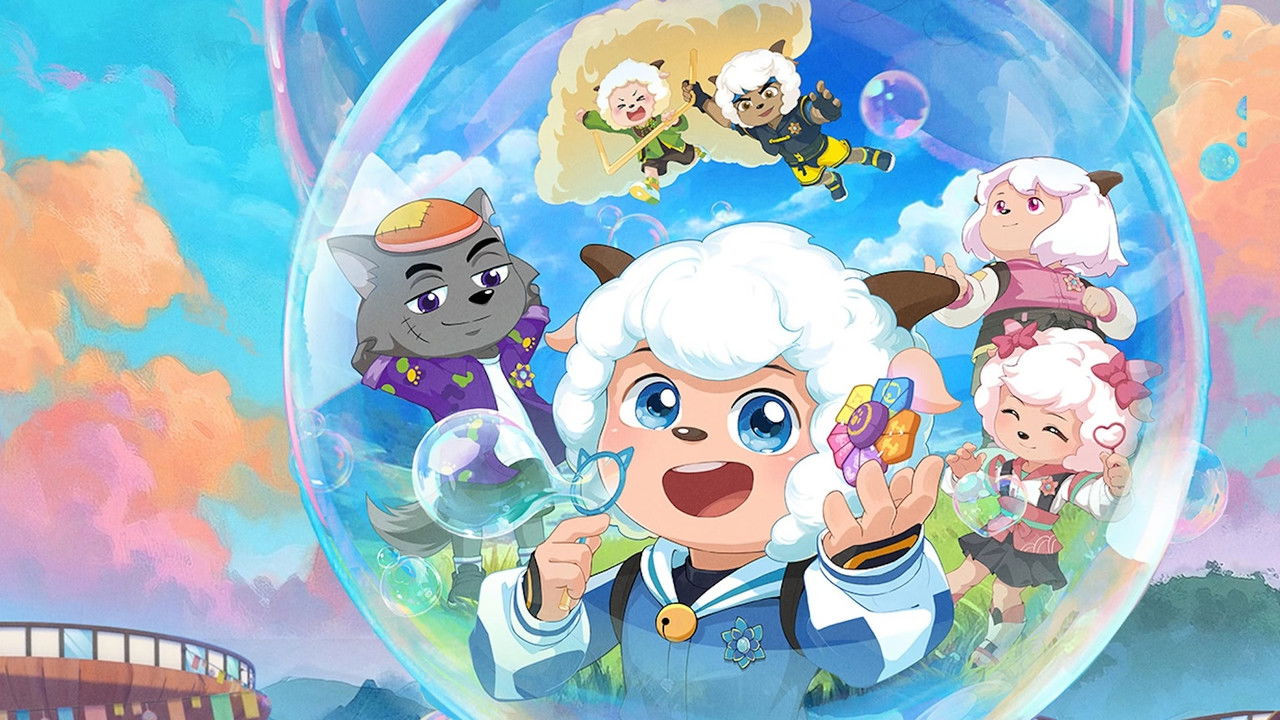 Pleasant  Goat and Big Big Wolf: Bright New Dawn backdrop