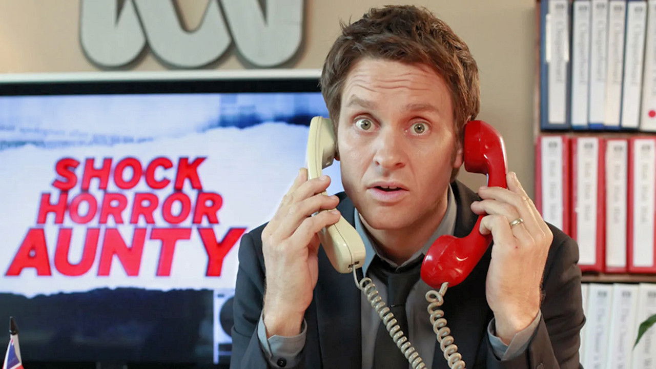 Shock Horror Aunty backdrop