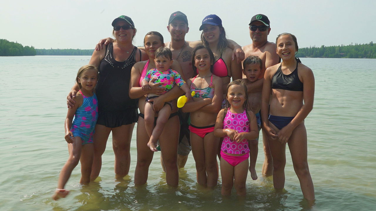 Nombreux et heureux en vacances backdrop