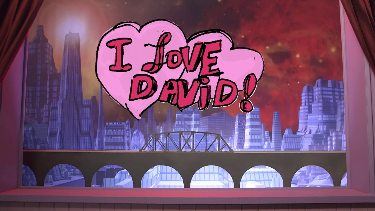 I Love David backdrop