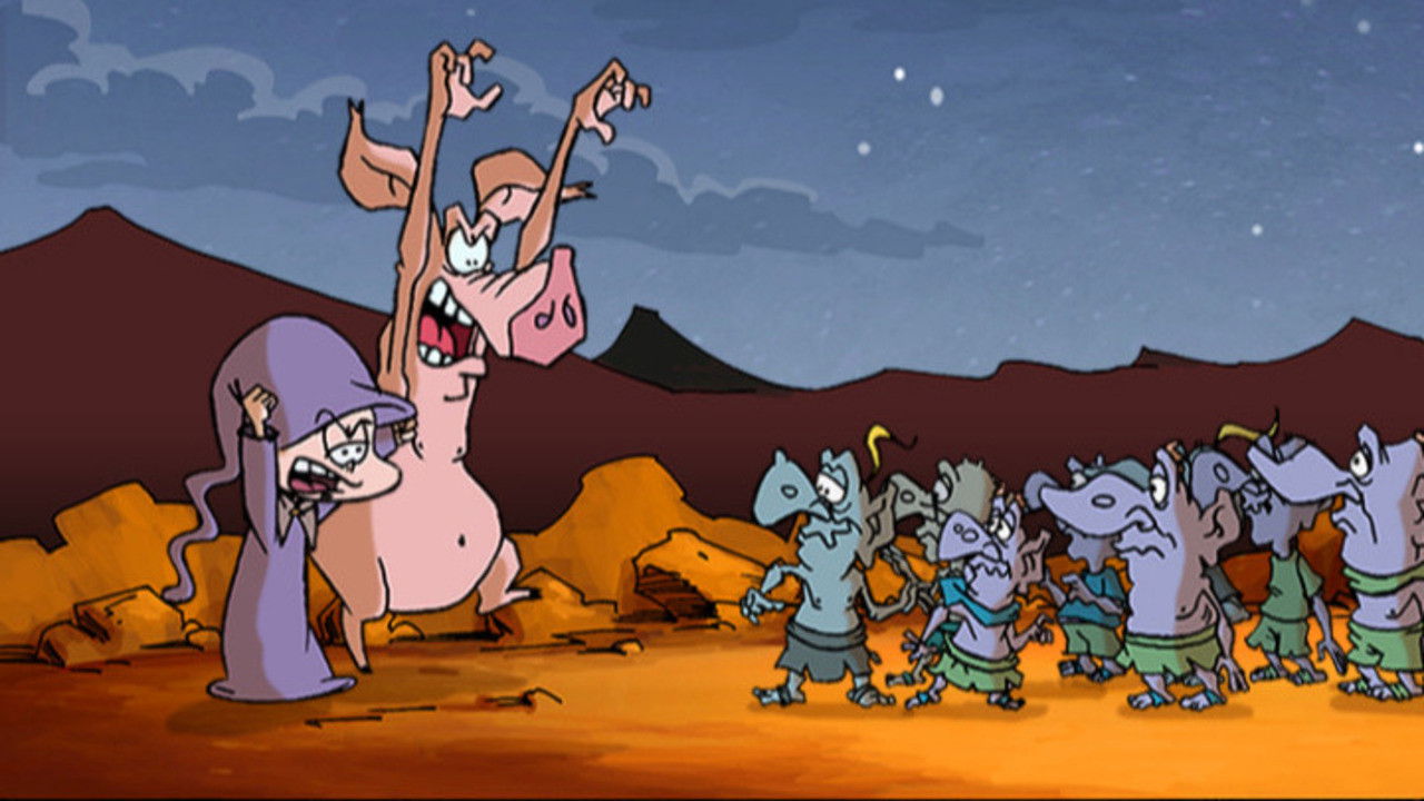 Merlin against Santa Claus backdrop