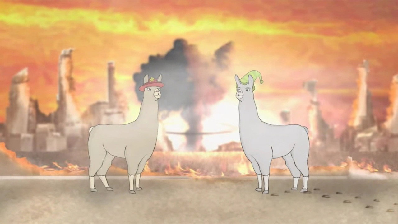 Llamas with Hats 4 backdrop
