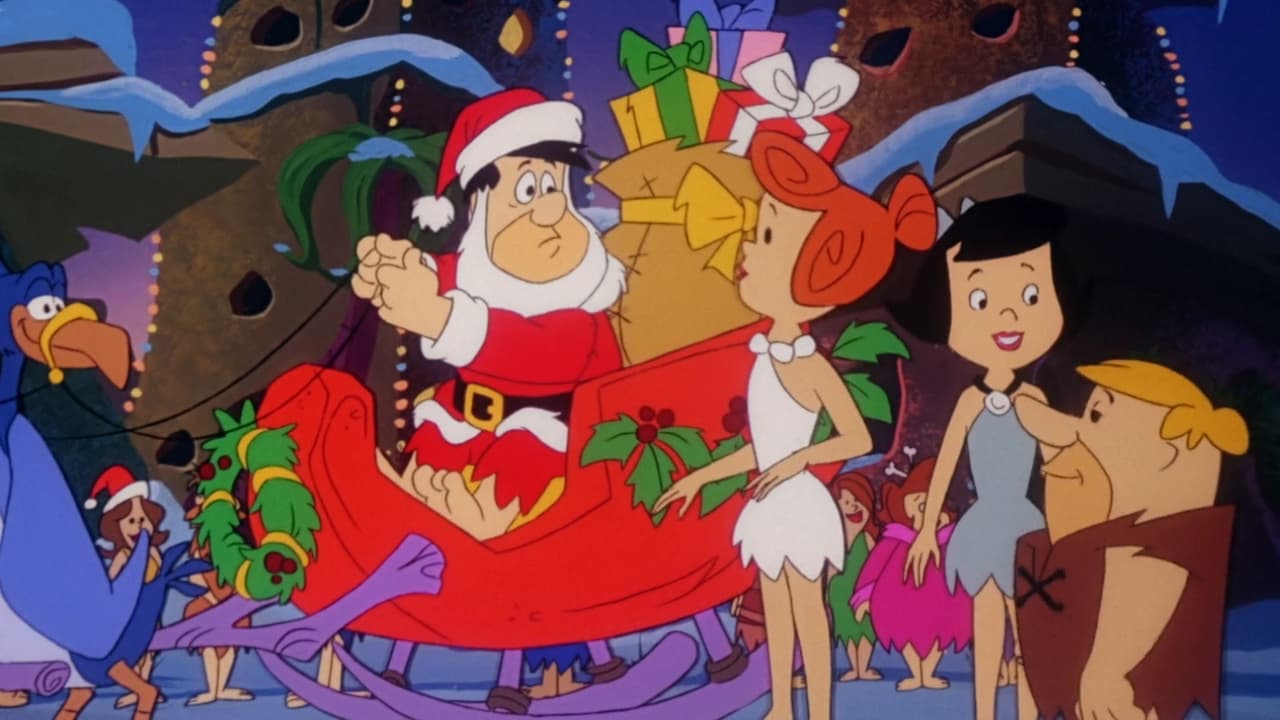 Flintstone Family Christmas backdrop